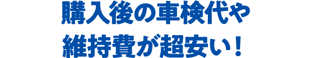 購入後の車検代や維持費が超安い！